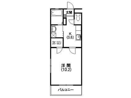 メゾン布橋(1K/1階)の間取り写真