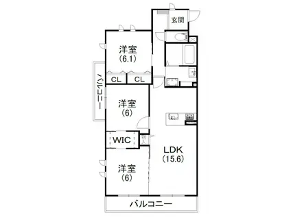 グランエミシス(3LDK/5階)の間取り写真