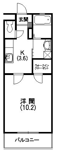 メゾン布橋(1K/1階)の間取り写真