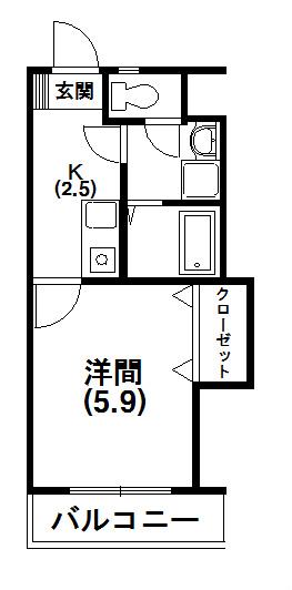 ホワイトコーポII(1K/1階)の間取り写真