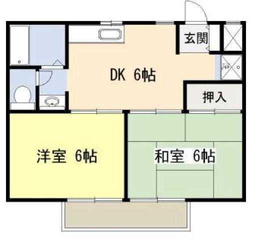 グリーンハイツ赤羽(2DK/1階)の間取り写真