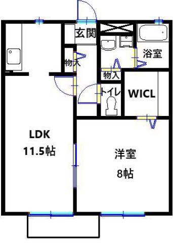 グリーンフォーリスト2番館(1LDK/2階)の間取り写真