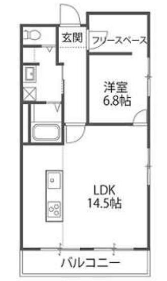 山陽本線 垂水駅 バス乗車時間:8分 向陽2丁目バス停で下車 徒歩1分 4階建 築49年(1LDK/2階)の間取り写真