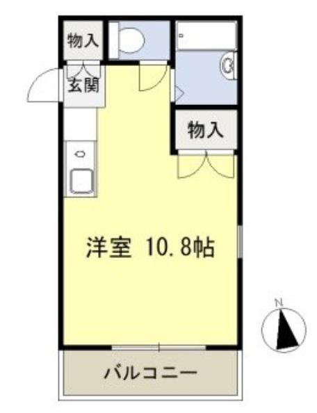 山陽本線 朝霧駅 バス乗車時間:2分 松ヶ丘4丁目バス停で下車 徒歩2分 7階建 築36年(1K/5階)の間取り写真