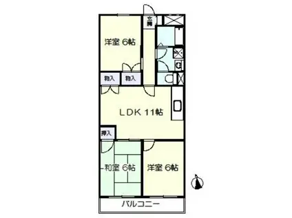 ハイツメルシー(3LDK/3階)の間取り写真