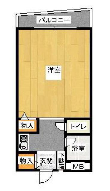 神戸市西神山手線 伊川谷駅 バス乗車時間:14分 伊川谷住宅前バス停で下車 徒歩1分 6階建 築37年(1K/4階)の間取り写真