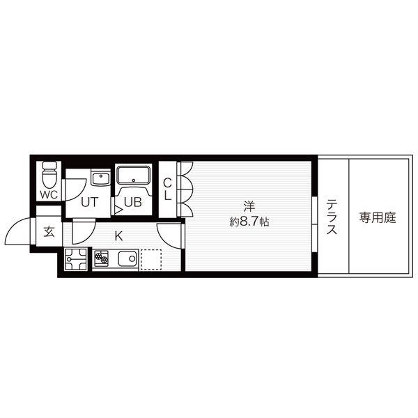 山陽本線 明石駅 バス乗車時間:15分 漆山バス停で下車 徒歩1分 2階建 築17年(1K/1階)の間取り写真