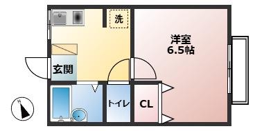 山陽本線 明石駅 バス乗車時間:15分 バス停バス停で下車 徒歩2分 2階建 築33年(1K/1階)の間取り写真