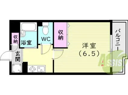 マッティナ神戸参番館(1K/3階)の間取り写真