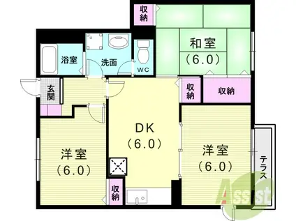 CIELI(3DK/1階)の間取り写真