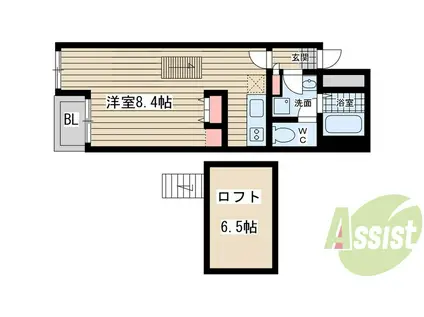 LOFT(1K/4階)の間取り写真