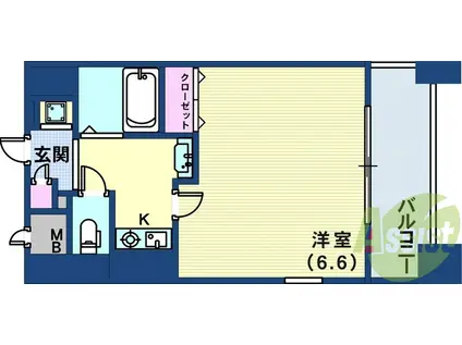 エステムコート新神戸エリタージュ(1K/3階)の間取り写真