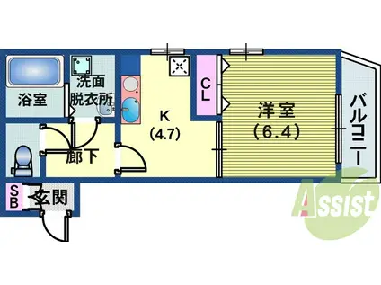 ファゼンダ78(1DK/3階)の間取り写真