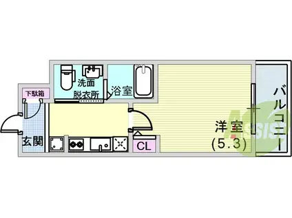 エスリード神戸ウエスト(1K/4階)の間取り写真