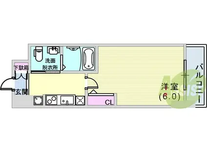 エステムプラザ神戸西Ⅳインフィニティ(1K/9階)の間取り写真