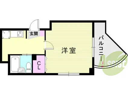 リバティ永沢(1K/4階)の間取り写真