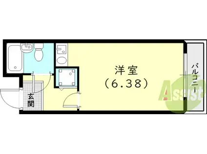 阪急電鉄今津線 阪神国道駅 徒歩2分 3階建 築35年(ワンルーム/2階)の間取り写真