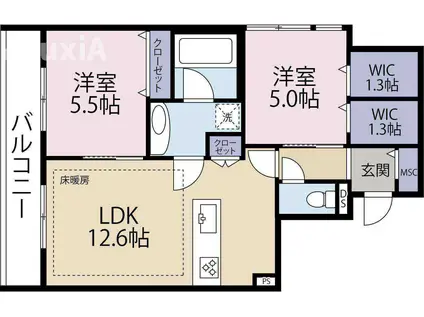 ELYSEEEKODA(2LDK/2階)の間取り写真