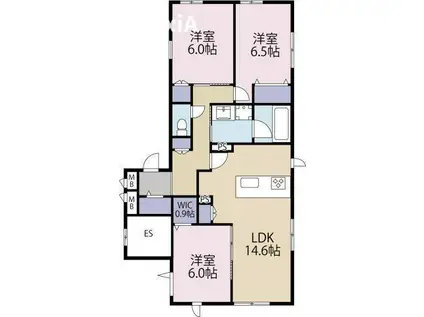 アストレ白金ガーデン(3LDK/1階)の間取り写真