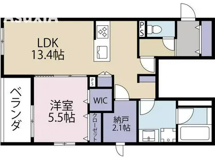 アストレ白金ガーデン(1LDK/1階)の間取り写真