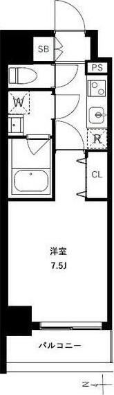 アーバンパーク浅草2(1K/2階)の間取り写真