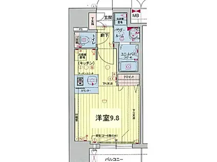 プレサンス大須プライマル(ワンルーム/8階)の間取り写真