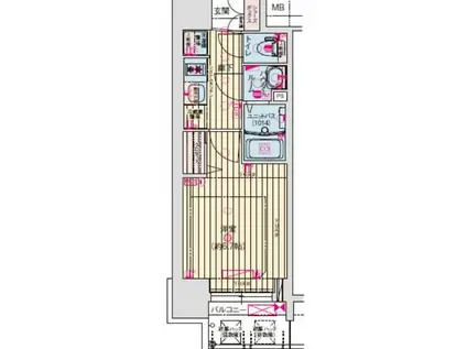 プレサンス鶴舞ファースト(1K/10階)の間取り写真