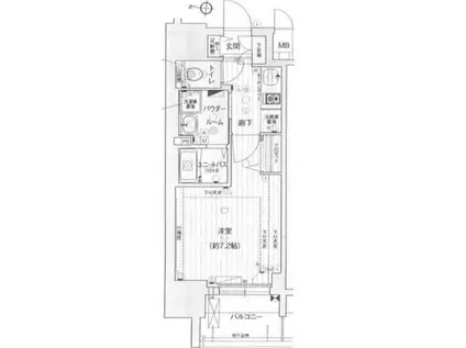 プレサンス丸の内レジデンスⅡ(1K/4階)の間取り写真