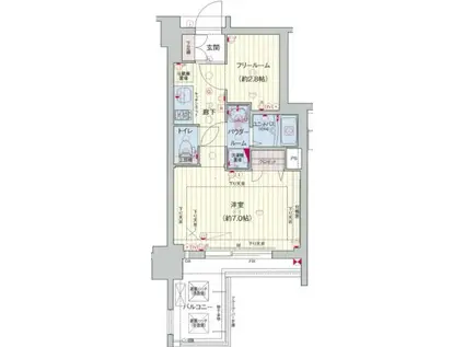 プレサンス錦プレミアム(1SK/11階)の間取り写真