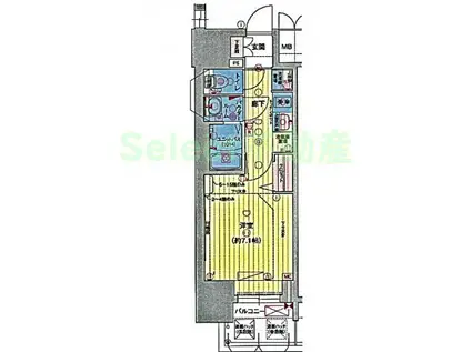 プレサンスTHE久屋大通レジェンド(1K/9階)の間取り写真