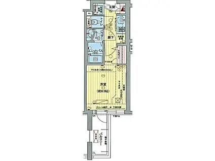 プレサンス栄ラグジュ(1K/8階)の間取り写真