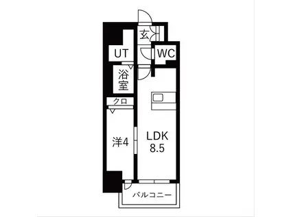 プレサンス上前津エレスタ(1LDK/14階)の間取り写真