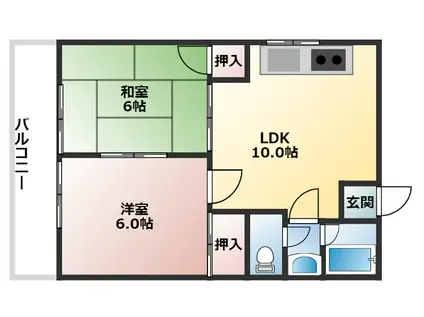 和泉マンション第3(2LDK/2階)の間取り写真