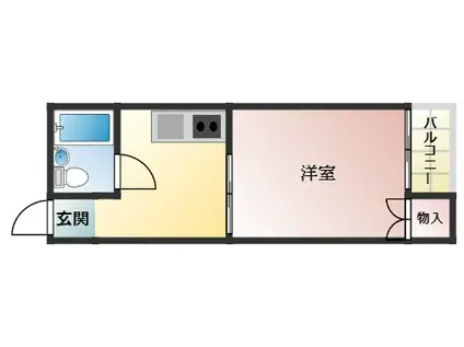 パスワード(1DK/2階)の間取り写真