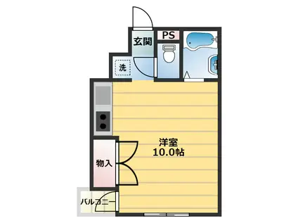 ヴィバーチェ(1K/3階)の間取り写真