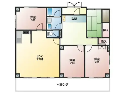 丸正ハイツ(4LDK/3階)の間取り写真