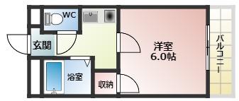 ストゥーディオ 春日丘(1K/4階)の間取り写真