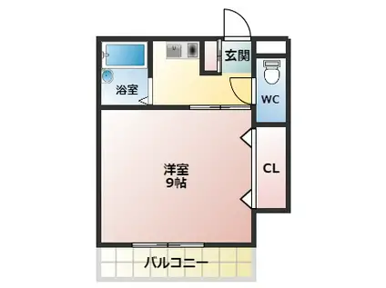 センターヴィレッジ(1K/2階)の間取り写真