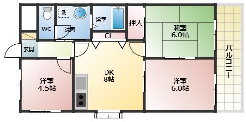 ルミエール藤井寺(3LDK/6階)の間取り写真