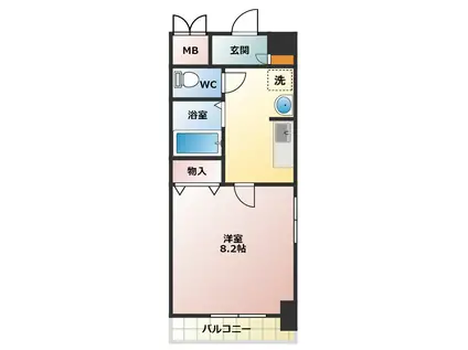 聖和マンション弐番館(1K/2階)の間取り写真