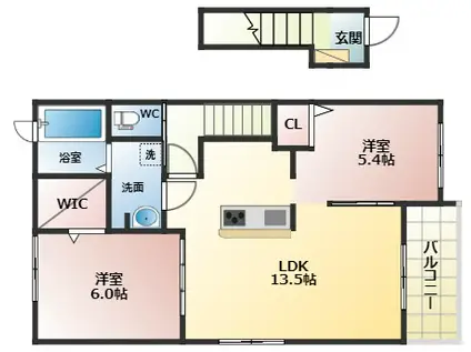 メゾン エインシェントⅡ(2LDK/2階)の間取り写真