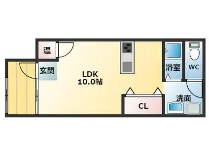 エコープラザ藤井寺(ワンルーム/1階)の間取り写真