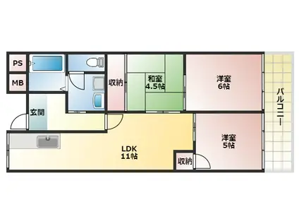 コートSU(3LDK/4階)の間取り写真