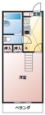 近鉄南大阪線 藤井寺駅 徒歩7分 3階建 築23年(1K/2階)の間取り写真