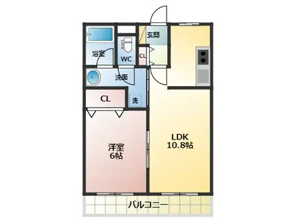 スペイシア友貴(1LDK/1階)の間取り写真