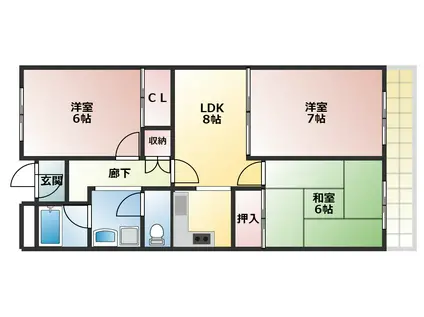 パナグレープ(3LDK/3階)の間取り写真