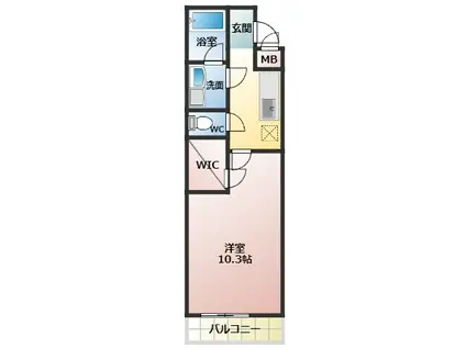 ルーチェ(1K/1階)の間取り写真