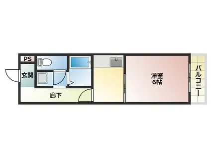 ドリームスクエア(1K/1階)の間取り写真