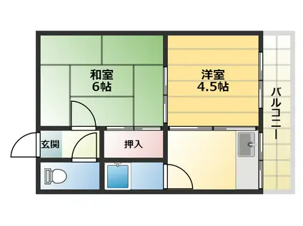 阪南ジャンボハイツ(2DK/3階)の間取り写真