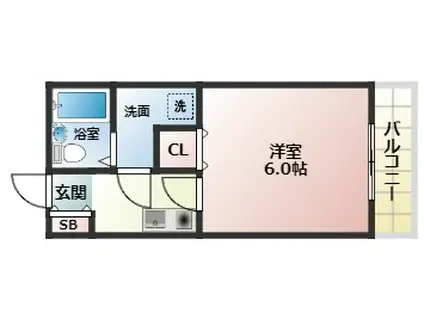 アパートメント翠月(1K/3階)の間取り写真